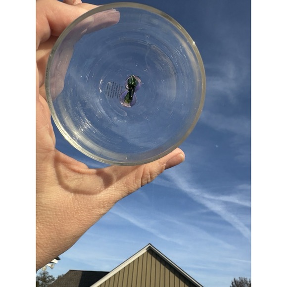 New Anthropologie Pink Cherry Stemless Wine Glass Hand Blown Croquette Delicate - Picture 6 of 7